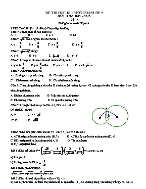 Đề thi học kì 1 môn Toán lớp 9 năm học 2012  2013 - Đề 14